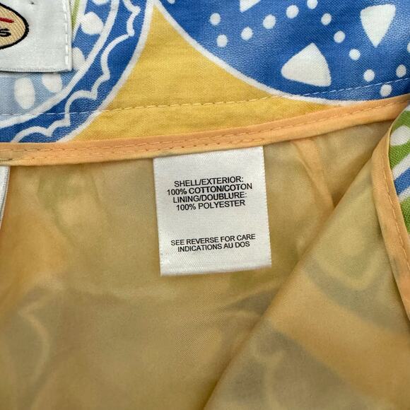 VTG Talbots Wms 14 Yellow Blue Cropped Pants High Rise Artsy Dopamine Dressing - Picture 7 of 9